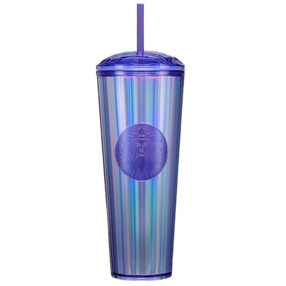 NWT Starbucks Periwinkle Kaleidoscope Cold Cup Domed Venti Ridged Geodesic Lid